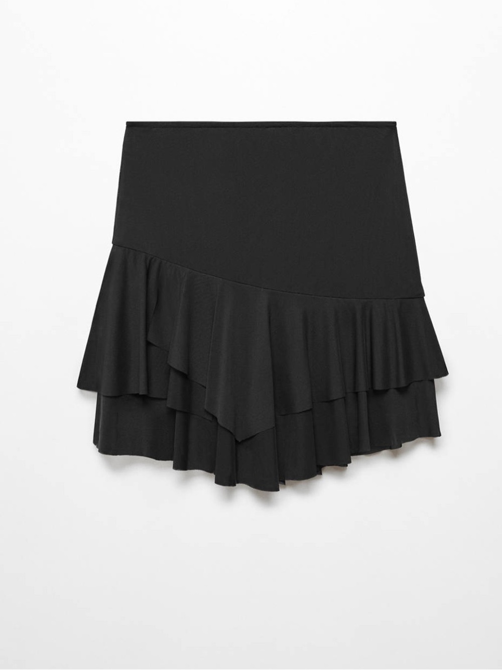 Mano MNG - NWT Black Tiered Layered ruffle Mesh asymmetrical mesh Mini Skirt
